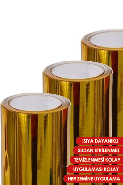 WINK FOL Altın Nikelaj - Altın Varak Yapışkanlı Folyo, Altın Aynalı Folyo EN 122 CM