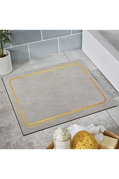 Else Halı Desenli Duş Önü Kare Banyo Halısı Paspas Klozet Altı Tek Parça 60x60cm