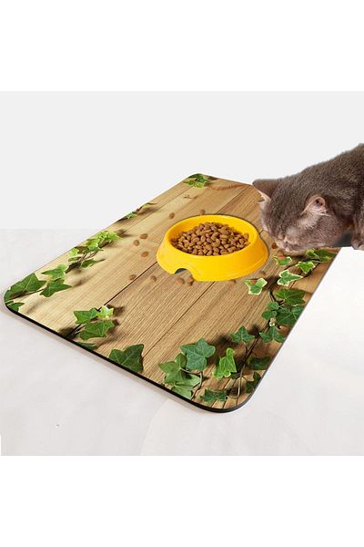 Else Dekor Else Cat Dog Food Water Pet Feeding Mat Mat Easy to Clean Absorbent Waterproof Base
