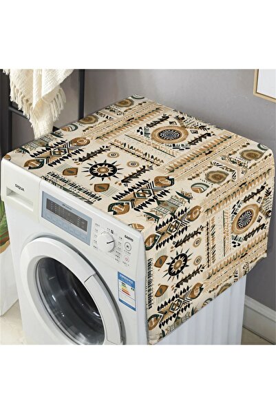 Else Halı Minimal Desenli Dekoratif Bulaşık Kurutma ve Çamaşır Makinesi Örtüs...