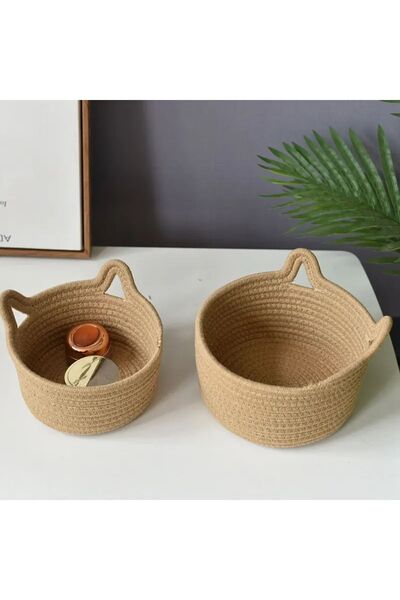 afralya home Οργανωτής μπάνιου με 2 φιγούρες γάτας - Παιδικό δωμάτιο και καλάθι με αγκράφα