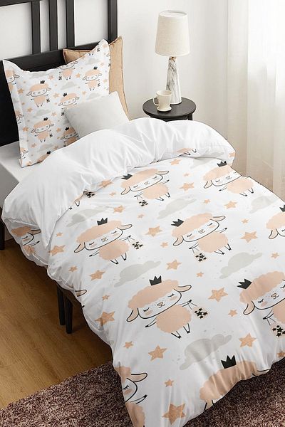 Else Dekor Single Children's Bedding Set - Cute and Patterned Without Sheets