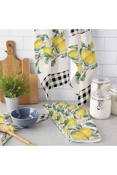 Else Halı Checker Lemon Patterned Microfiber Kitchen Towel