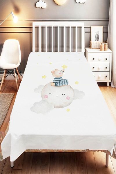 Else Dekor Moon and Star Pattern Sleepy - Children's and Baby's Room Decorative Bedspread