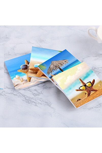 Else Dekor Else Starfish Summer Patterned 4-Piece Coffee Tea Coasters Set Washable Non-Slip