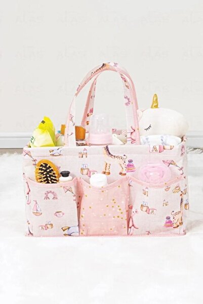 Else Dekor Else Girl Pink Baby Care Bag Baby Diaper Wet Wipes Organizer Diaper Changing Organizer