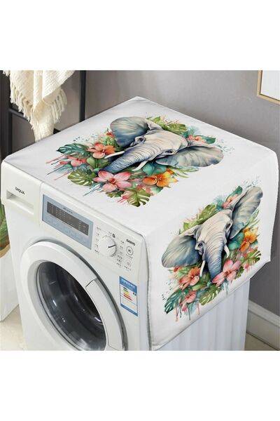 Else Dekor Διακοσμητικό κάλυμμα στεγνωτηρίου πιάτων και πλυντηρίου ρούχων με πολύχρωμα σχέδια ελέφαντες 60x140cm