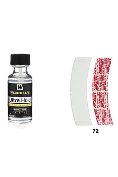 Walker Tape Ultra Hold Protez Saç Yapıştırıcısı 0,5 Fl Oz (15ml) + 72 Adet Su...