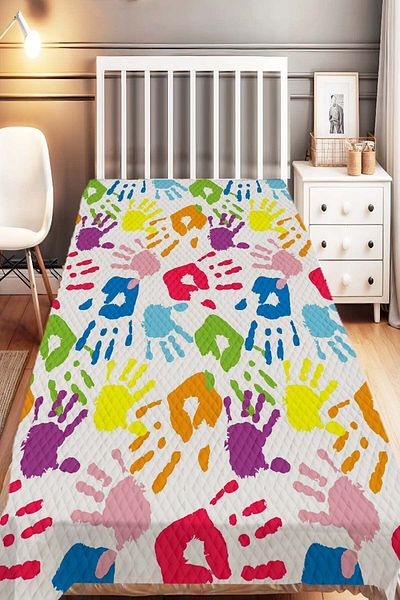 Else Dekor Single Colorful Hands Patterned Children's Pique Set
