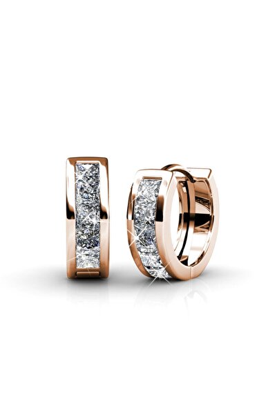 Monemel Taşlı Küpe- Rose (altın Kaplama)