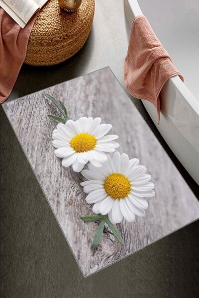 Else Halı Else Kaymaz Yıkanabilir Desenli Duş Önü Tek Parça Banyo Halısı Pasp...