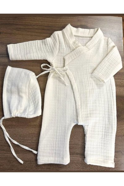 VolleM Newborn Hospital Exit 2-Piece Muslin Overalls Set