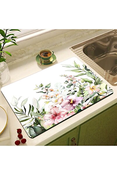 Else Halı Tezgah Üstü Bulasik Kurutma Matı Kaymaz Su Emici Kurulama Bezi Kuru...