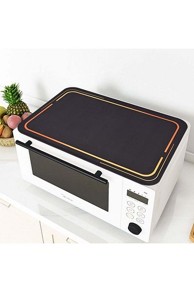 Else Halı Else Patterned Microwave Oven Cover Protective Mat Non-Slip Base Washable Organizer Case