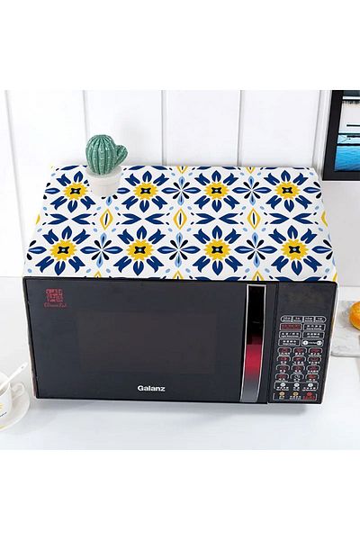 Else Dekor Blue White Yellow Ethnic Patterned Decorative Microwave Oven Cover 35x100cm