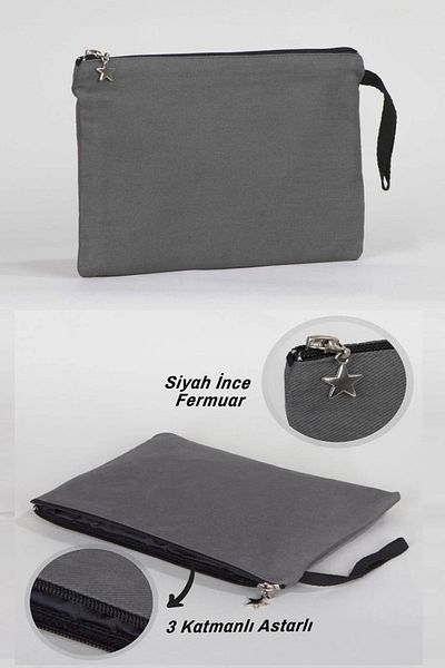 Else Dekor Τσάντα συμπλέκτη Else Anthracite Care Travel Makeup Cosmetic Organizer