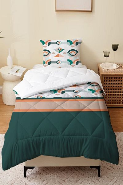 Else Halı Modern Minimal Single and Children's Microfiber Quilted Sleeping Set - With Quilt Pillowcase