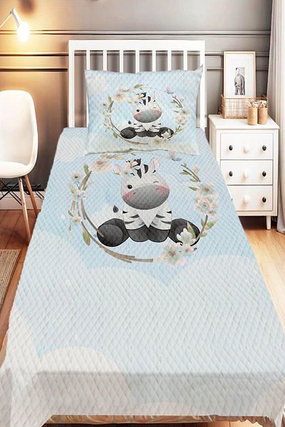 Else Dekor Single Children's Pique Set - Star, Cute and Gazelle Animal Pattern