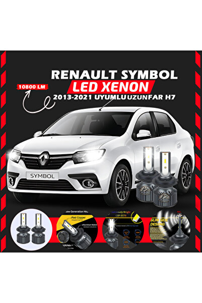 SHOOPLAA Renault Symbol 2013-2021 Uzun Far Uyumlu Şimşek Etkili Led Xenon Pre...