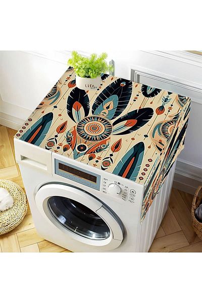 Else Dekor Husă decorativă pentru uscare și spălat vase cu pene colorate 60x140cm