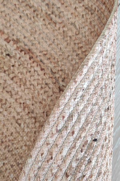 Else Halı Else Decor Turtle Patterned Rope Straw Jute Braid Round Shower Front Bath Mat 120x120cm