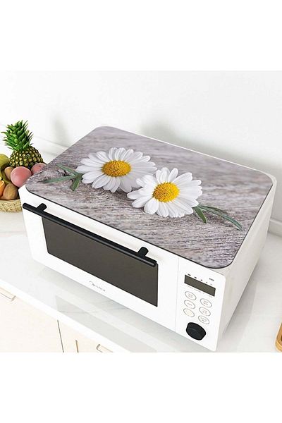 Else Halı Else Patterned Microwave Oven Cover Protective Mat Non-Slip Base Washable Organizer Case