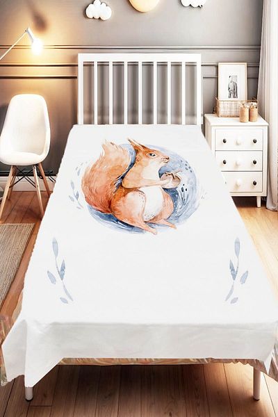 Else Dekor Animal Patterned Cute Children's and Baby's Room Decorative Bedspread
