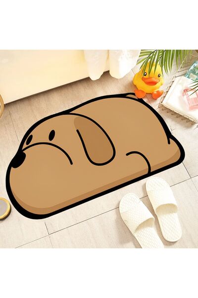 Else Dekor Сладко куче, водоабсорбиращо душ килимче, тоалетна, едно парче, килим за баня с животни