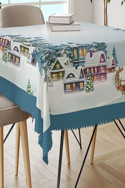 Else Halı Else Yılbaşı Konsepti Dekoratif Leke Tutmaz Masa Örtüsü Ps40