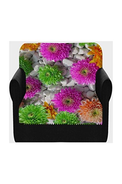 Else Halı Else Yeşil Çiçekler 3d Desenli Kanepe Çekyat Koltuk Örtüsü Şalı 100...