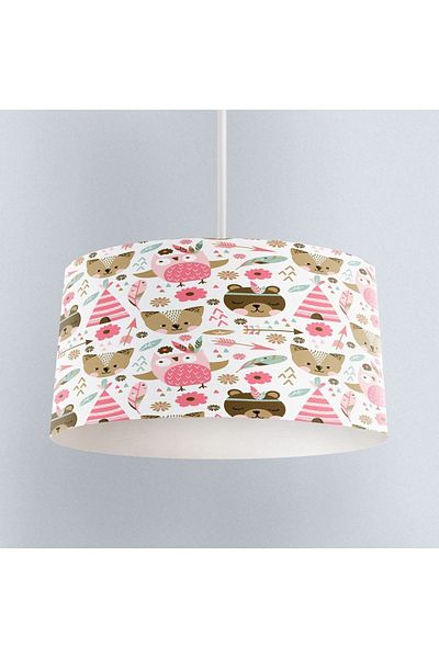 Else Dekor Pink Animals Patterned Children's Baby Room - Pendant Chandelier