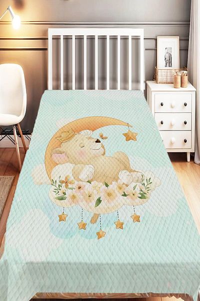 Else Dekor Rabbit Patterned Cute Airplane Single Children's Pique Set
