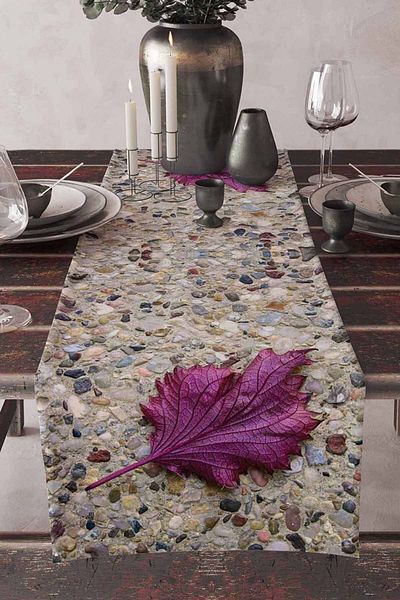 Else Dekor Fețe de masă decorative, lavabile, rezistente la pete, cu model de podea de piatră