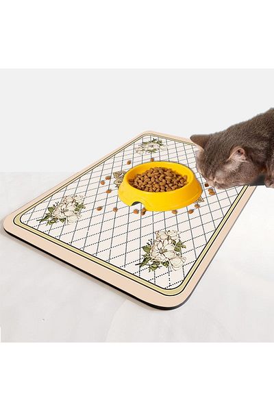 Else Dekor Else Cat Dog Food Water Pet Feeding Mat Mat Easy to Clean Absorbent Waterproof Base