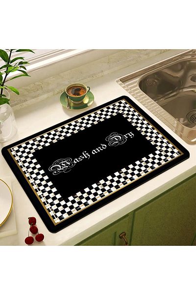 Else Dekor Countertop Dish Drying Mat Non-Slip Water Absorbent Drying Cloth Drying Cover Dsn-18
