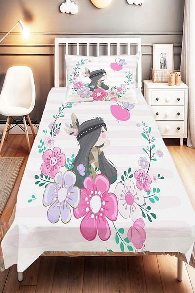 Else Dekor Girl Patterned Native American Children and Baby Bedspread - Decorative