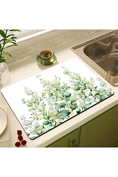 Else Halı Tezgah Üstü Bulasik Kurutma Matı Kaymaz Su Emici Kurulama Bezi Kuru...