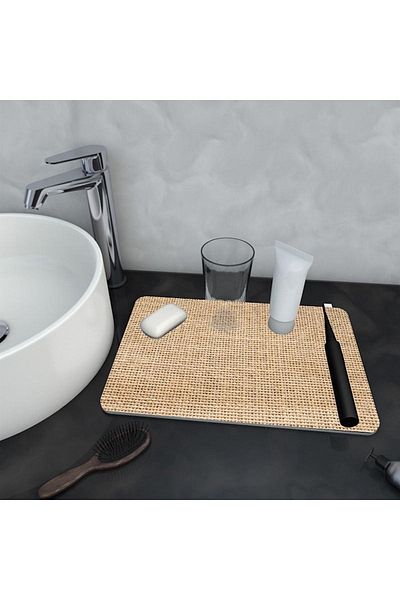 Else Dekor Else Water Absorbent Bathroom Organizer Σαμπουάν ντους Σαπούνι Κύπελλο Οδοντόβουρτσα Pad Organizer Χαλάκι παρουσίασης