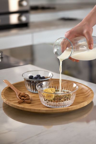 Paşabahçe Freesia 13 Piece Salad Bowl and Cake Plate Serving Presentation Set -950068 - 10708