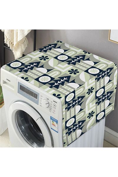 Else Dekor Husă pentru uscător de vase și mașină de spălat cu model arbore verde bleumarin - 60x140cm