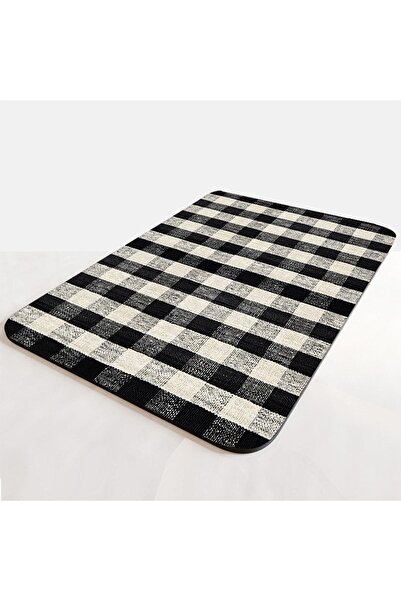 Else Dekor Else Jute Patterned Patterned Non-Slip Base Washable Single Toilet Front Small Bath Mat