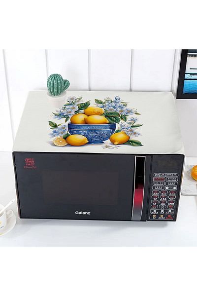 Else Dekor Vintage Lemon Patterned Decorative Microwave Oven Cover 35x100cm
