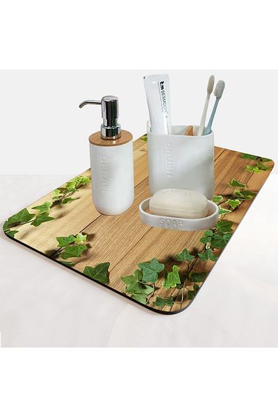 Else Dekor Else Water Absorbent Bathroom Organizer Σαμπουάν ντους Σαπούνι Κύπελλο Οδοντόβουρτσα Pad Organizer Χαλάκι παρουσίασης