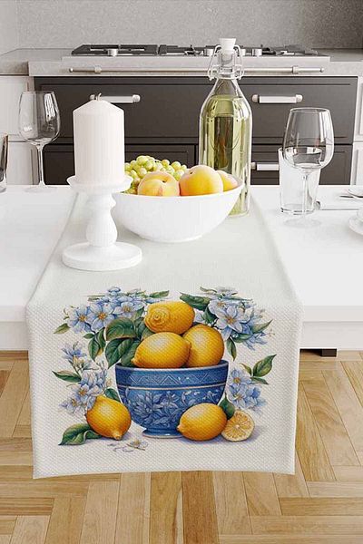 Else Dekor Ψηφιακή εκτύπωση Vintage Lemon Pattern - Αδιάβροχο Runner 40x140cm