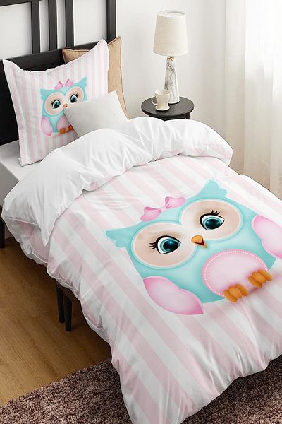 Else Dekor Owl Patterned - Single Children's Bedding Set