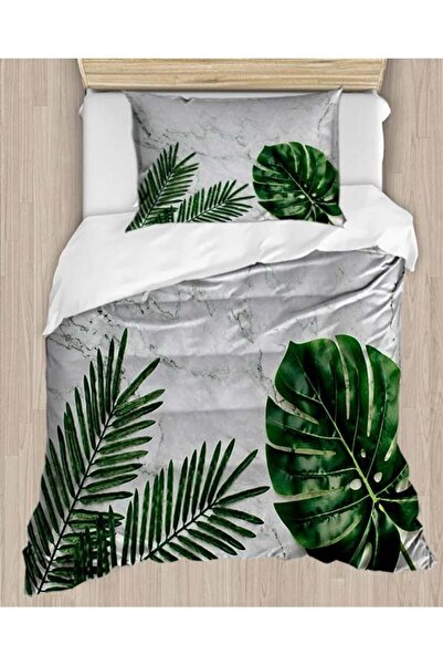 Else Dekor Green Leaf 3D Patterned Single Duvet Cover Set