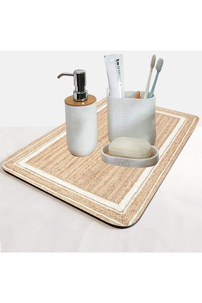 Else Dekor Else Water Absorbent Bathroom Organizer Σαμπουάν ντους Σαπούνι Κύπελλο Οδοντόβουρτσα Pad Organizer Χαλάκι παρουσίασης