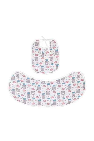 Lunanino Muslin Baby Diaper and Bib Set King Bear