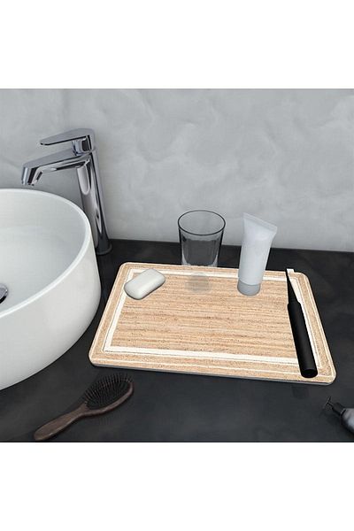 Else Dekor Else Water Absorbent Bathroom Organizer Σαμπουάν ντους Σαπούνι Κύπελλο Οδοντόβουρτσα Pad Organizer Χαλάκι παρουσίασης