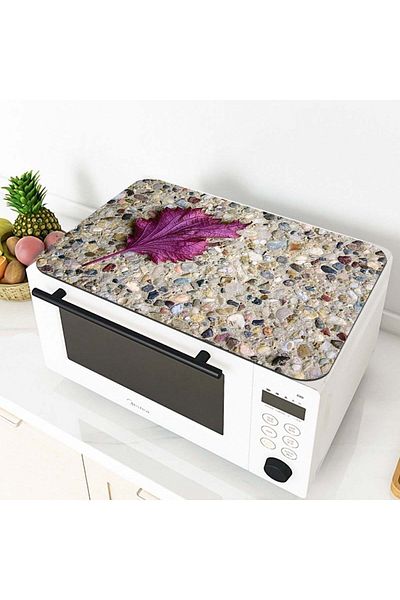 Else Halı Else Patterned Microwave Oven Cover Protective Mat Non-Slip Base Washable Organizer Case